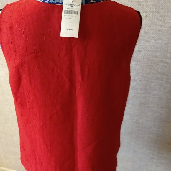 BNWT - COLDWATER CREEK - RED TANK TOP - SIZE SMALL - Picture 4 of 5